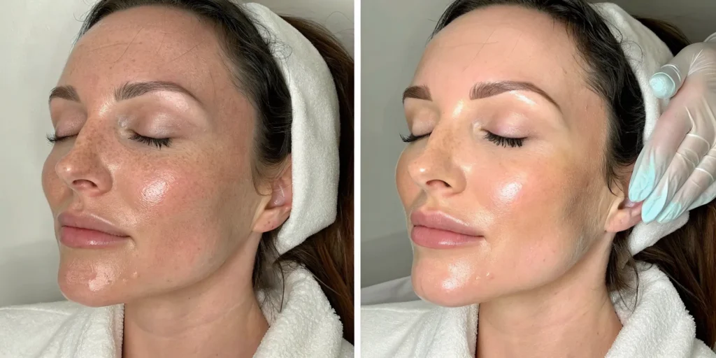 Morpheus8 Orlando before and after treatment for tighter, smoother skin.