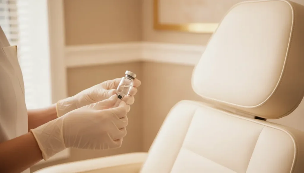 Provider preparing a PRF EZ Gel treatment in an Orlando medical spa